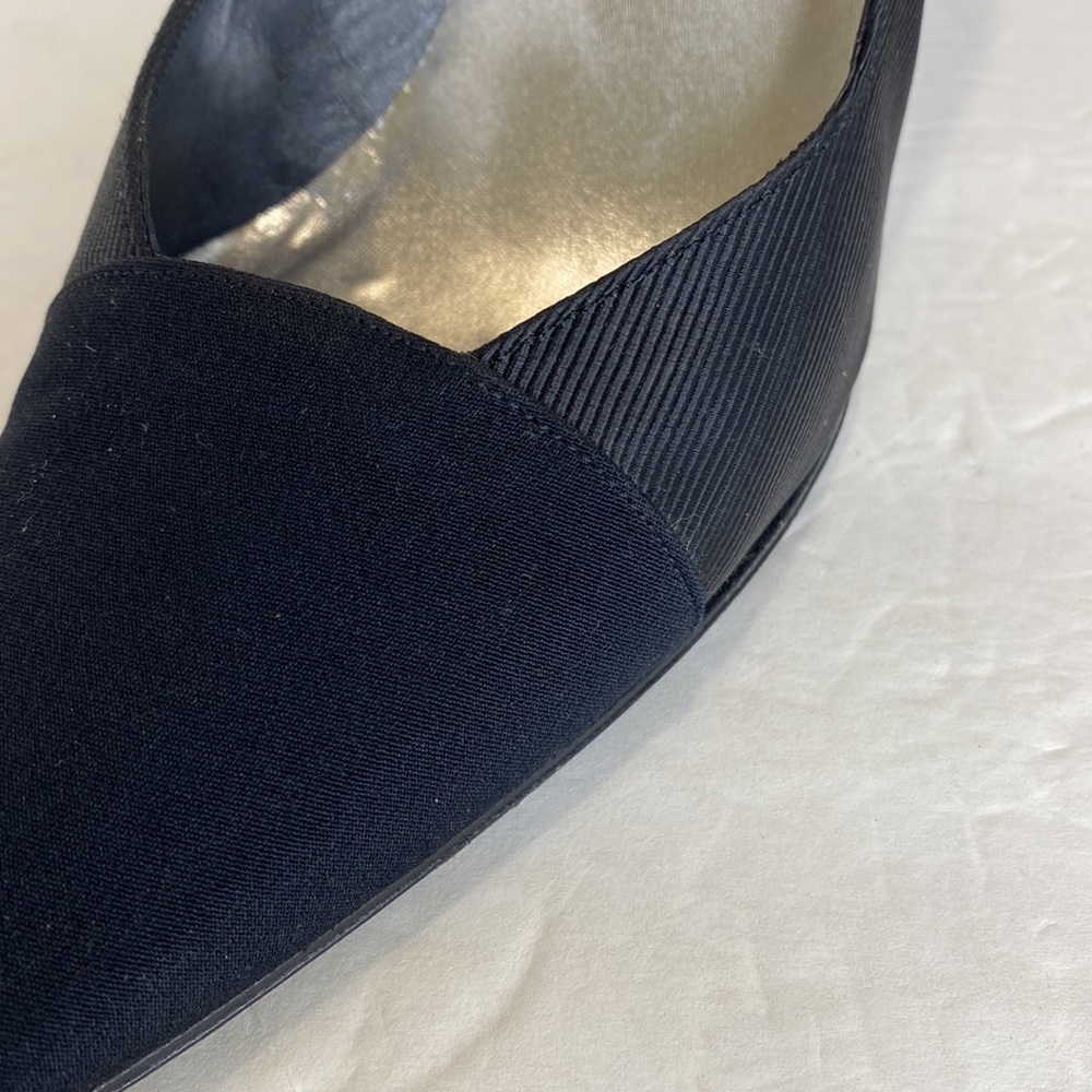 Stuart Weitzman Black Textured Pointed Toe Leathe… - image 8